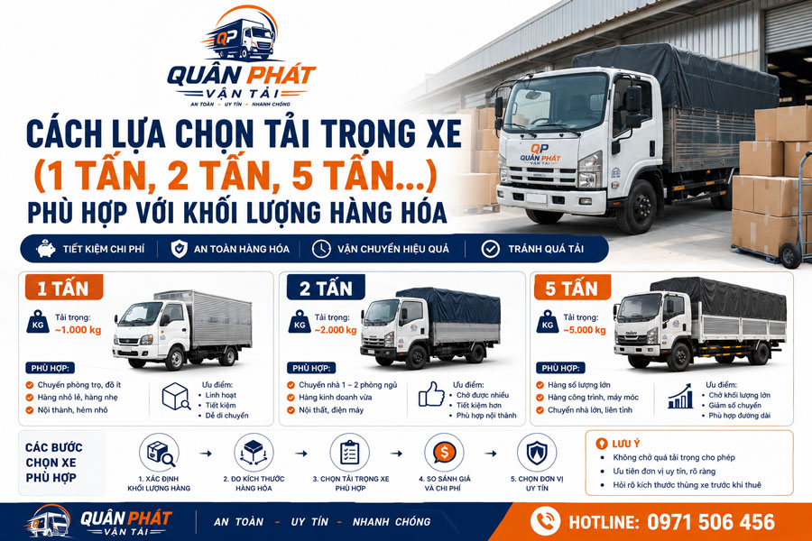 Cách Lựa Chọn Tải Trọng Xe Phù Hợp
